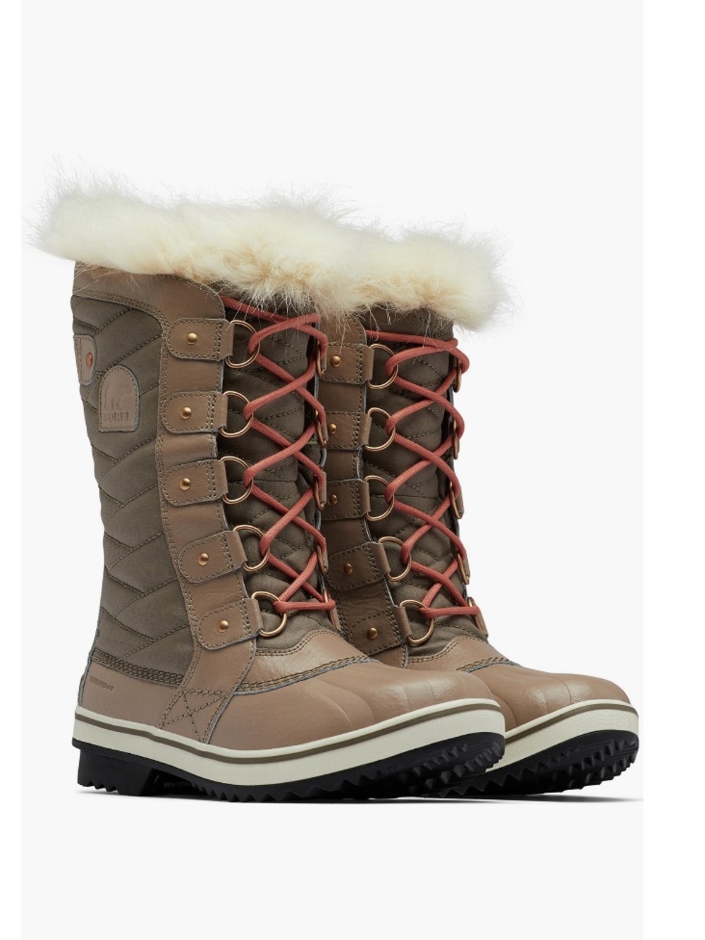 Sorel Tofino 2 Faux Shearling Lined Waterproof Boots Taupe & Pink Women’s Size 5